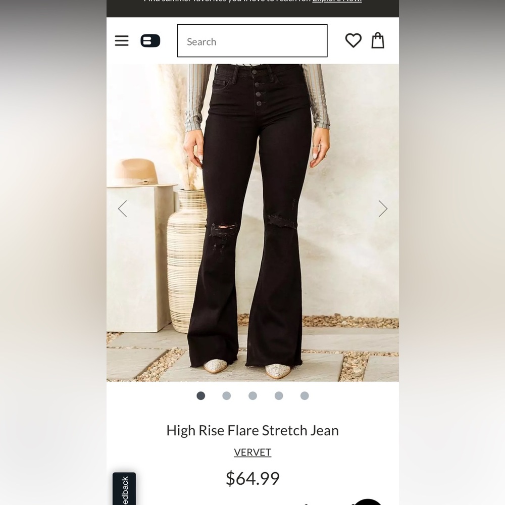 Vervet black flare jeans